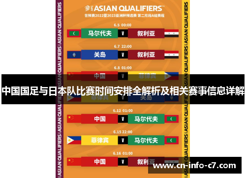 中国国足与日本队比赛时间安排全解析及相关赛事信息详解